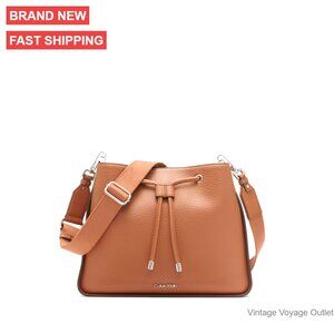 Vegan Leather Hobo Bag with Drawstring Closure and Interior Pockets